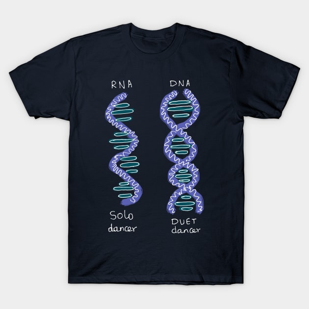 RNA DNA Dancers biology science joke T-Shirt by HAVE SOME FUN